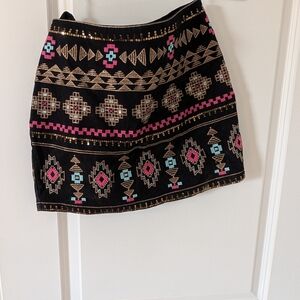 Miami Black Mini Skirt with Pink and Gold Accents
